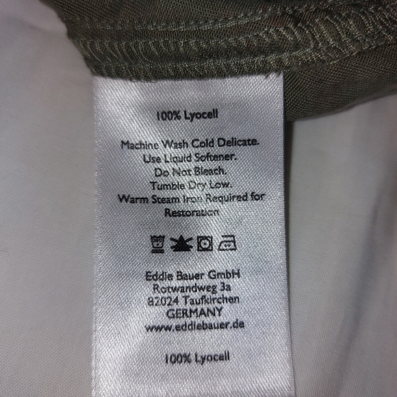 Eddie Bauer Women's Olive Green Top Cap Sleeves Lyocell - Picture 3 of 6